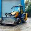 right side view of JCB 3CX with front loader down