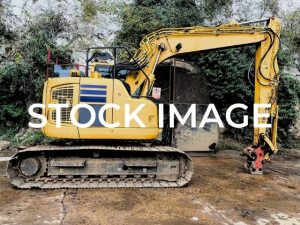 Komatsu PC228 stock image - steel tracks